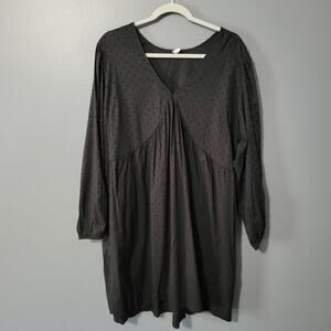 NEW Old Navy Babydoll Dress Size XL Witchy Whimsigoth Long Sleeve Womens Black